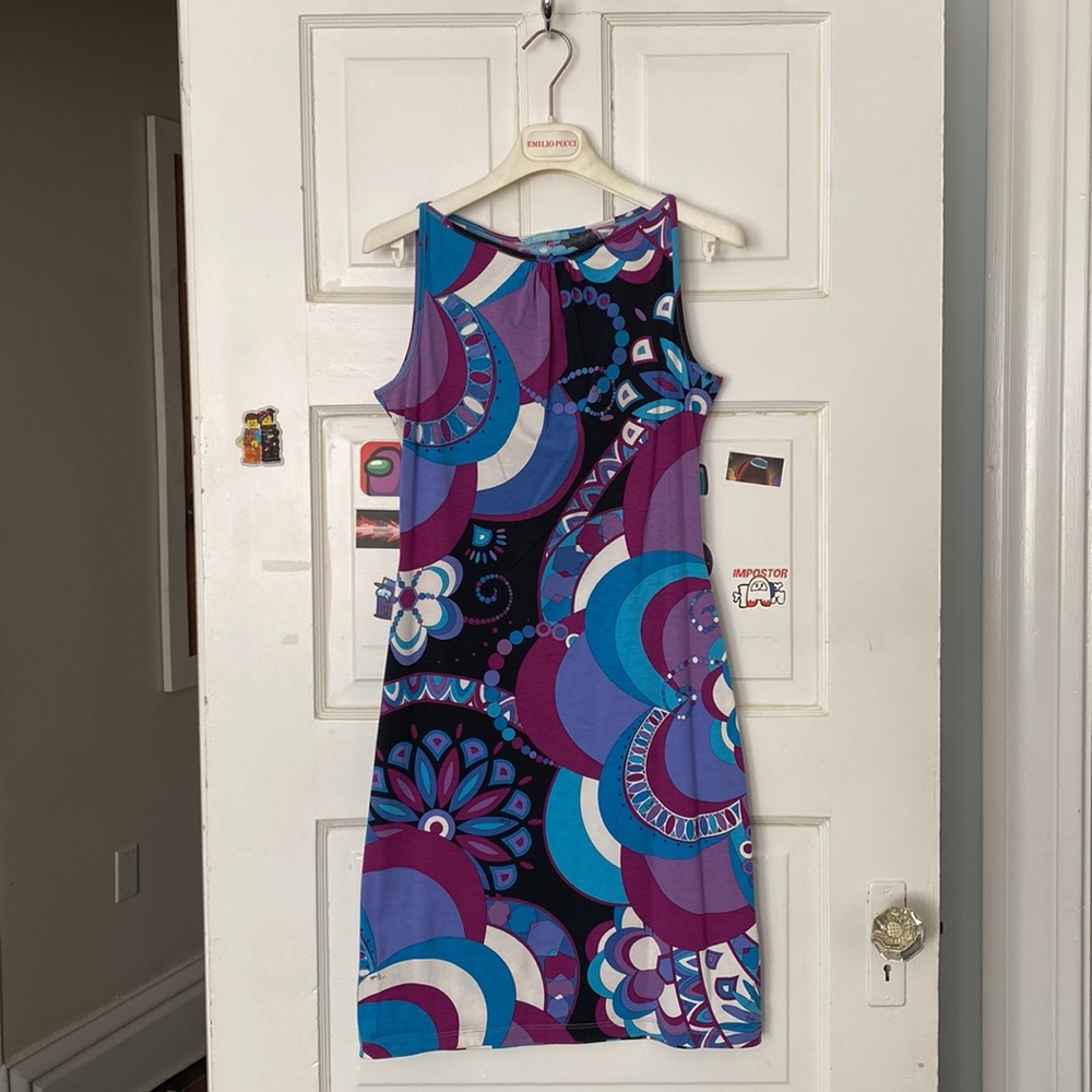 Emilio Pucci Cotton Sheath Dress Beautiful Floral Print